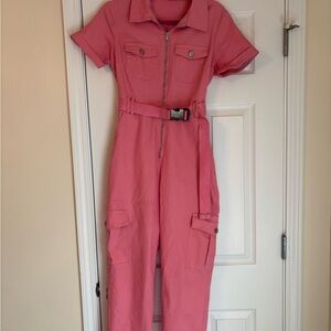 L'ATISTE Pink Utility Jumpsuit